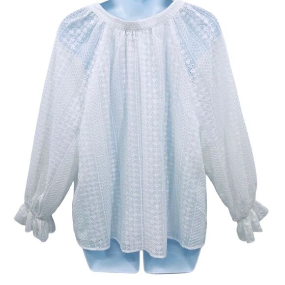 Supply & Demand White Eyelet Fairycore Top Sz M - Picture 4 of 14